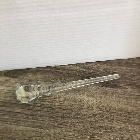 Hand Blown Clear Glass Cocktail Stir Stick - Picture 1 of 8